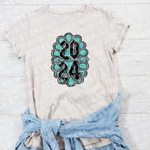 Load image into Gallery viewer, 22-19 Senior 2024 Turquoise Broche Completed Tee
