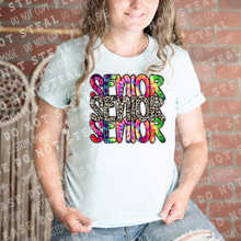 Load image into Gallery viewer, 22-22 Senior Neon Tie Dye Cheetah Stack Completed Tee
