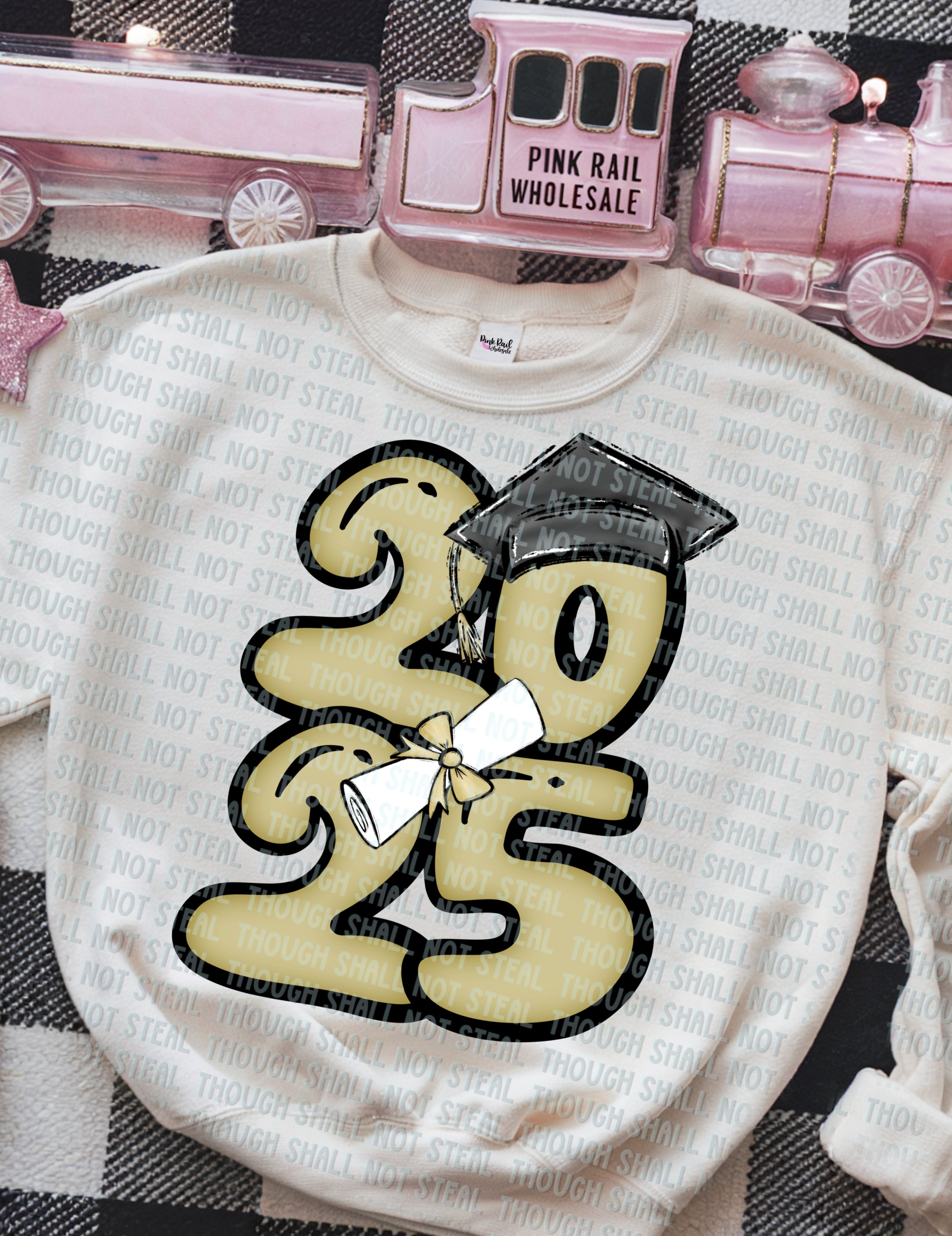 22-57 A 2025 - Bubble Numbers - Athletic Gold DTF TRANSFER ONLY