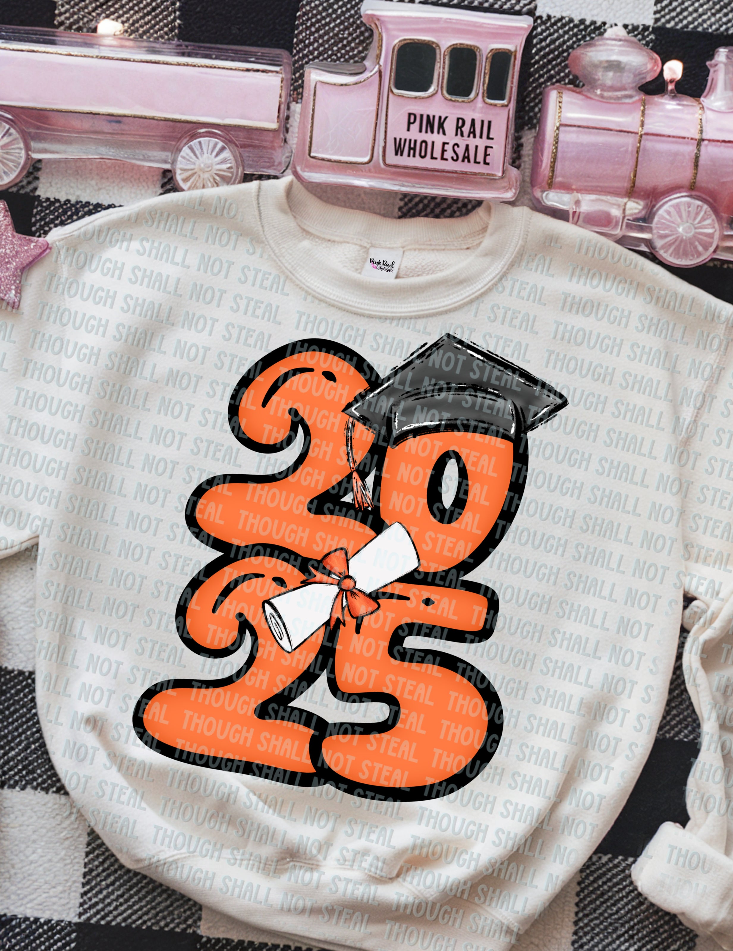 22-57 E 2025 - Bubble Numbers - Orange DTF TRANSFER ONLY