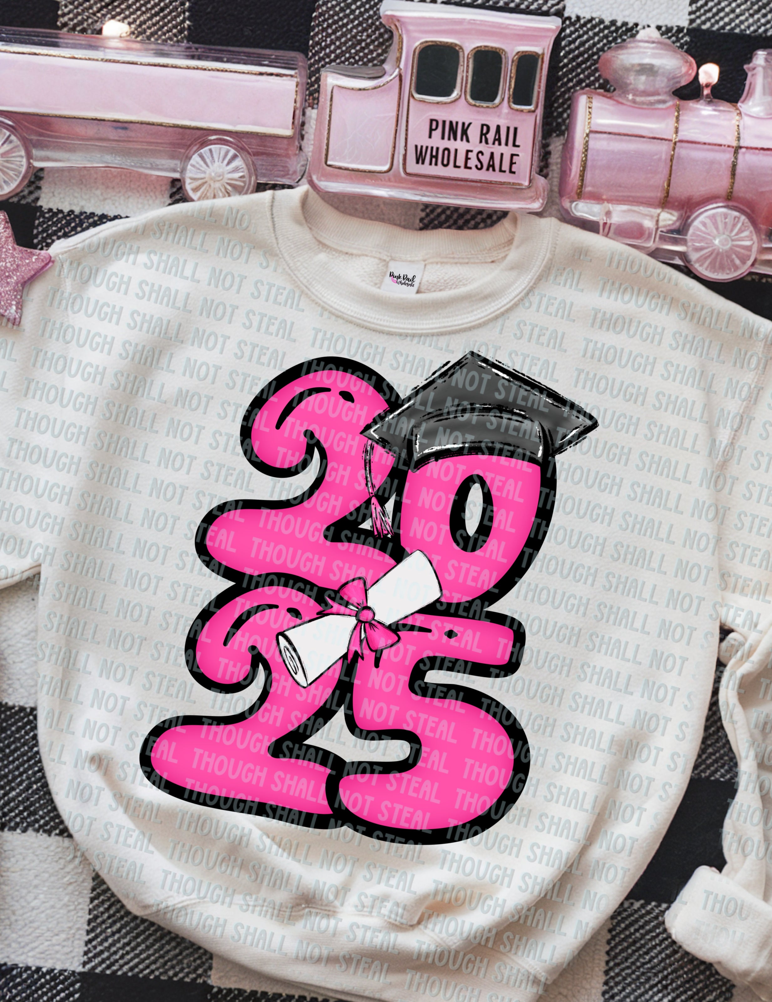 22-57 F 2025 - Bubble Numbers - Pink DTF TRANSFER ONLY