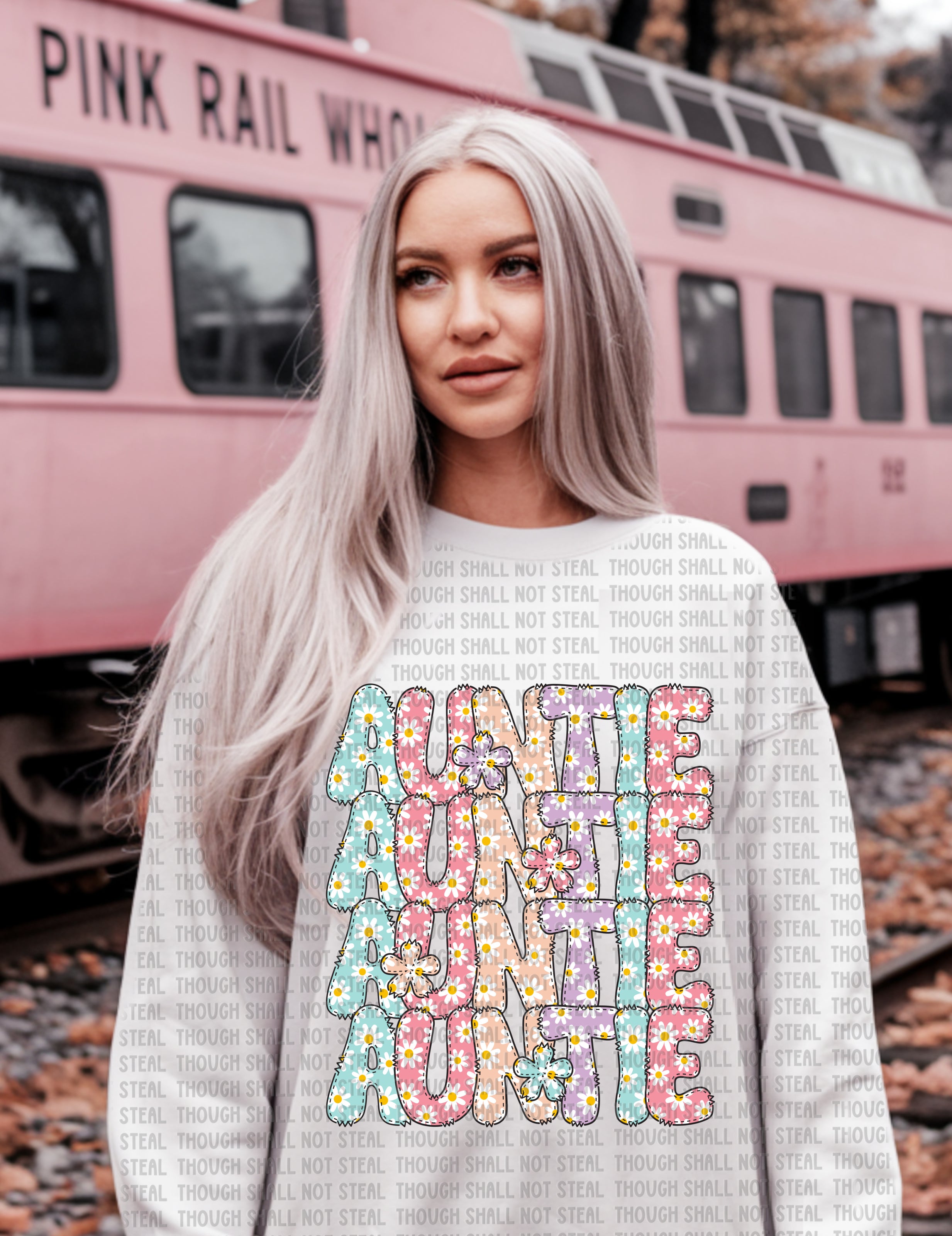 23-09 Floral Auntie DTF Transfer ONLY