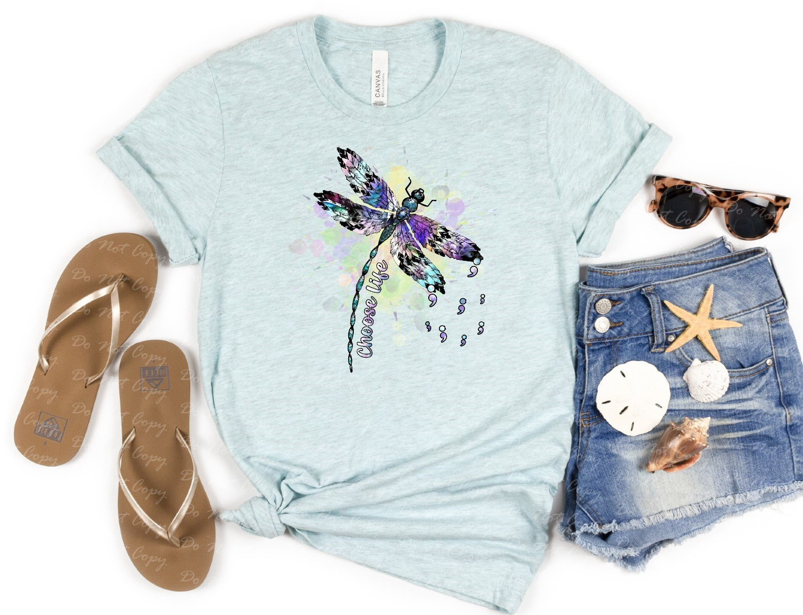 26-100 Choose Life Dragonfly Suicide Awareness  DTF TRANSFER ONLY