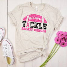 Load image into Gallery viewer, 45-107 Tackle Breast Cancer Football Breast Cancer Awareness Completed Tee
