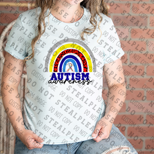 26-126 Autism Awareness Rainbow  DTF TRANSFER ONLY