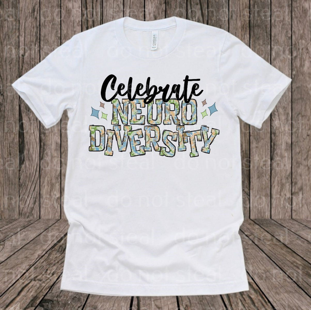 26-116C Celebrate Neurodiversity - Masculine Tie Dye Completed Tee