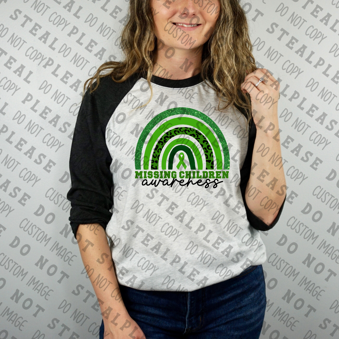 26-124 Missing Children Awareness Rainbow DTF TRANSFER ONLY