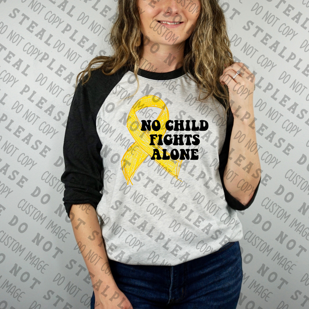 26-125 No Child Fights Alone Awareness Rainbow DTF TRANSFER ONLY