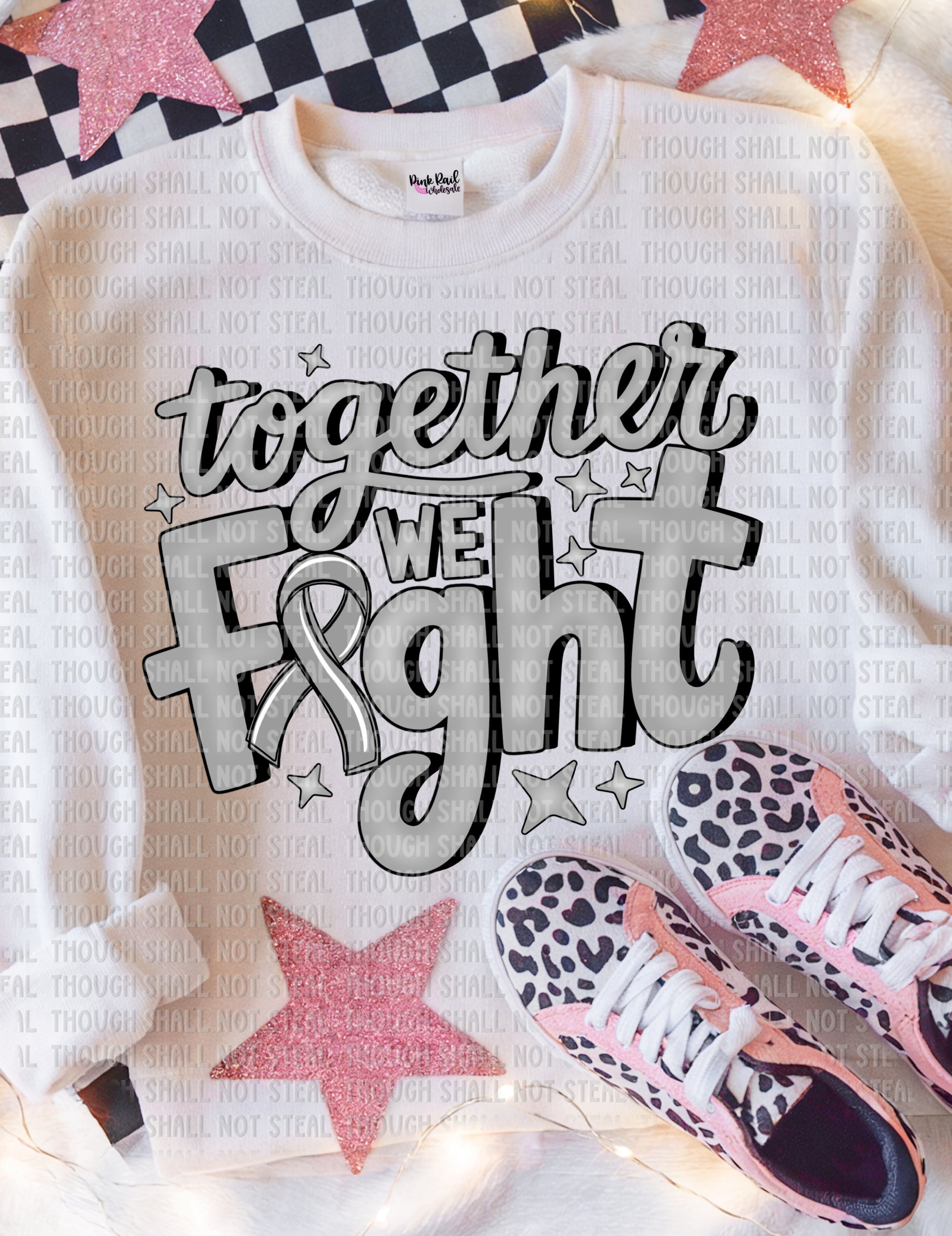 26-131 Gray - Together We Fight Completed Tee