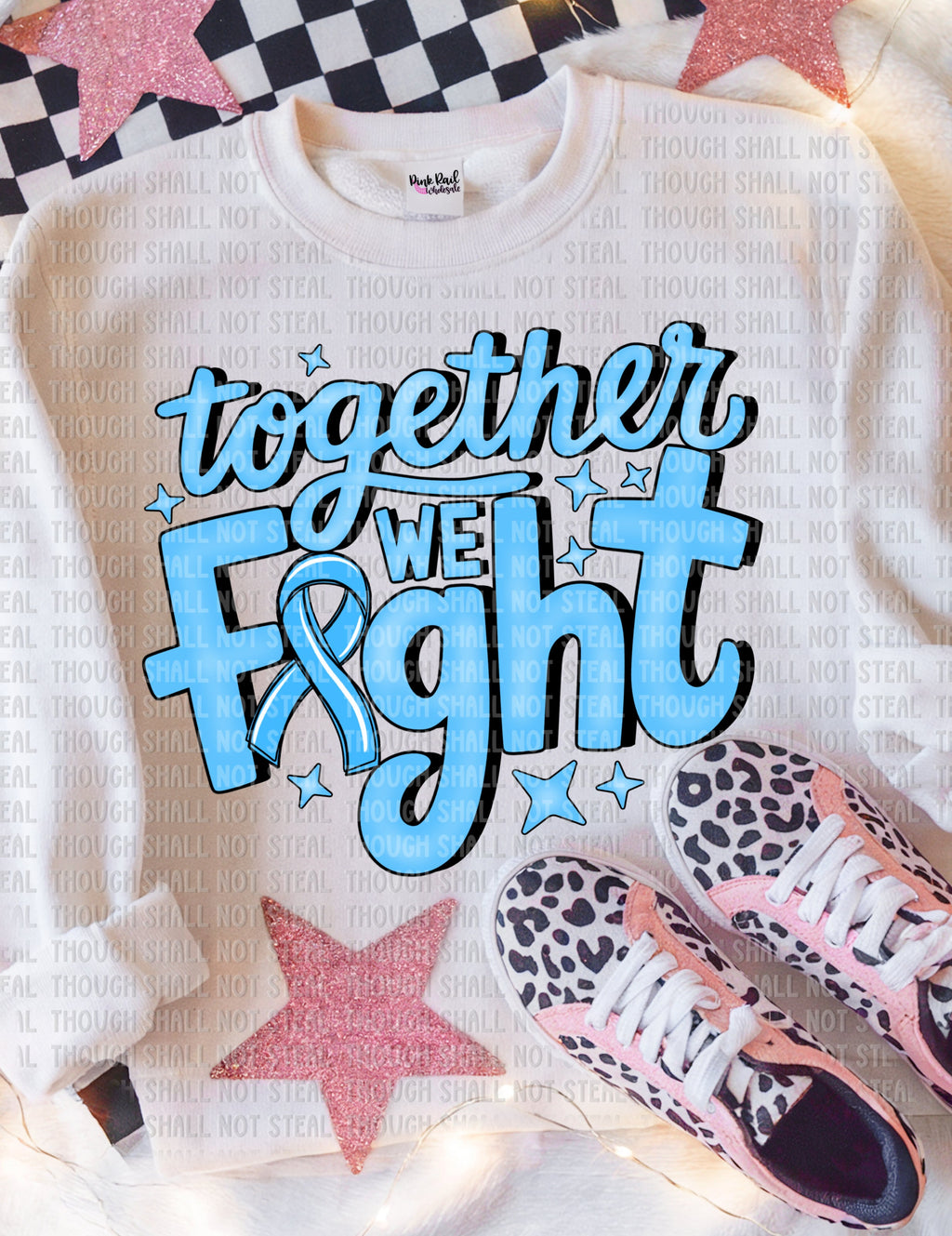 26-133 Light Blue - Together We Fight Completed Tee