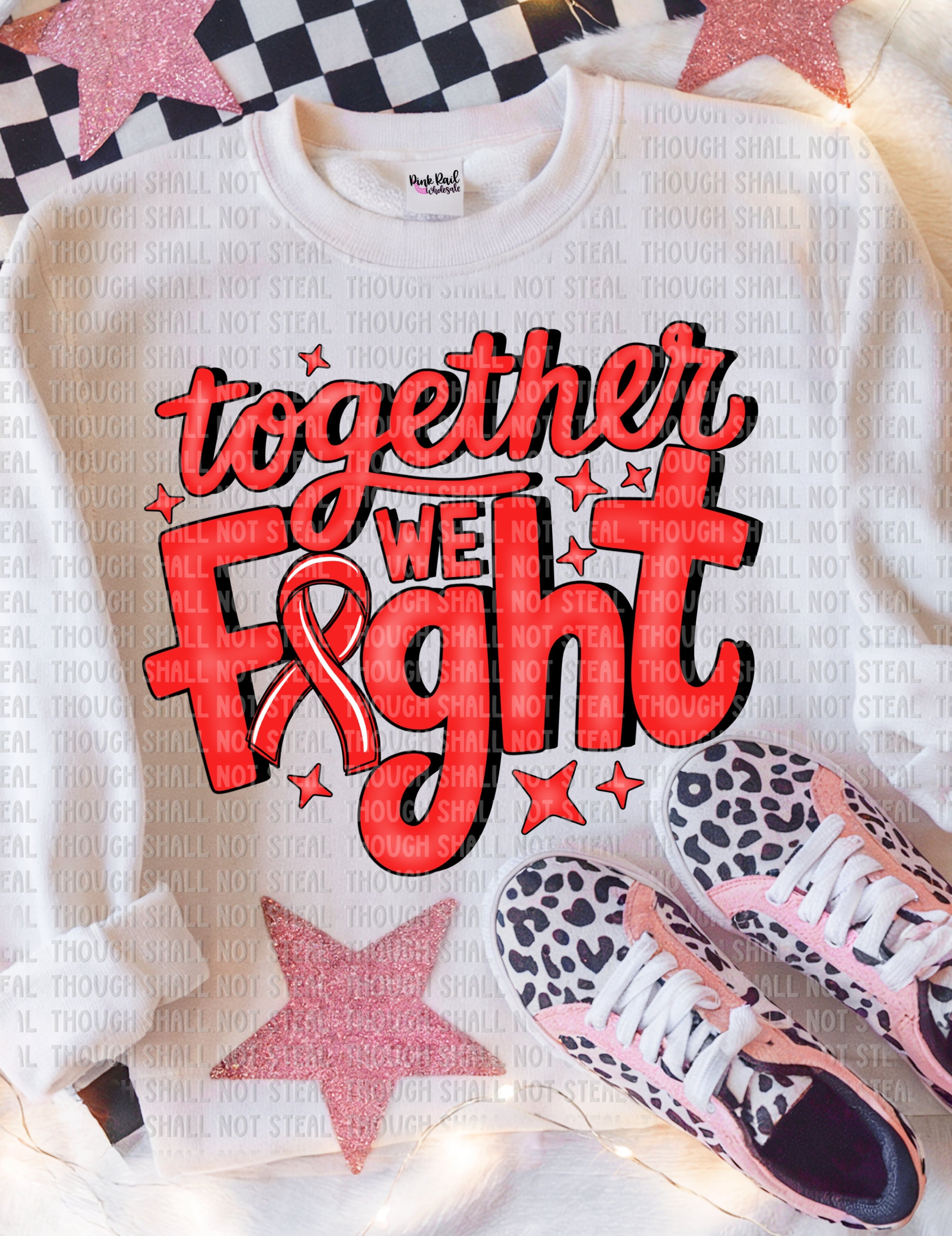 26-136 Red - Together We Fight Completed Tee