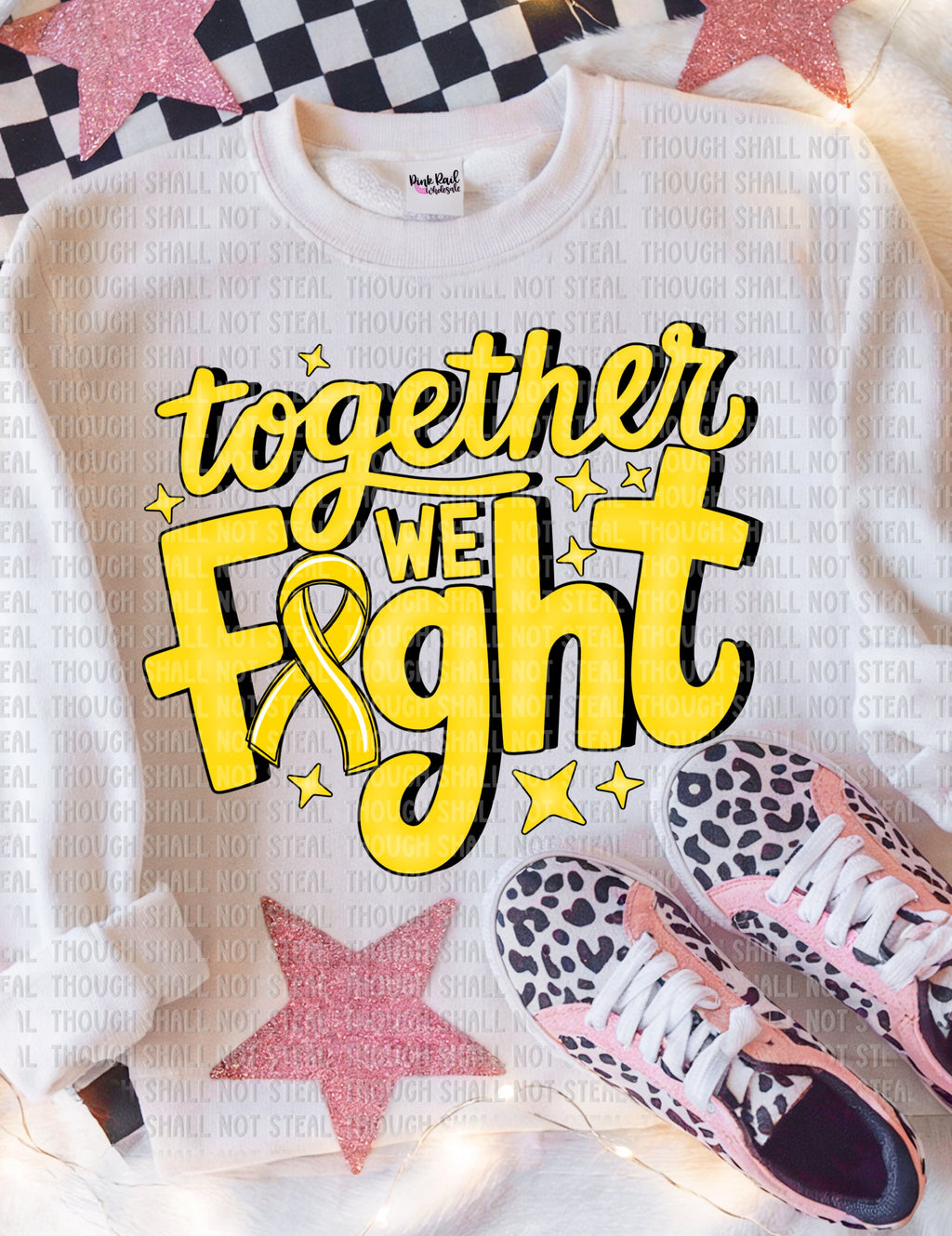 26-138 Yellow - Together We Fight Completed Tee