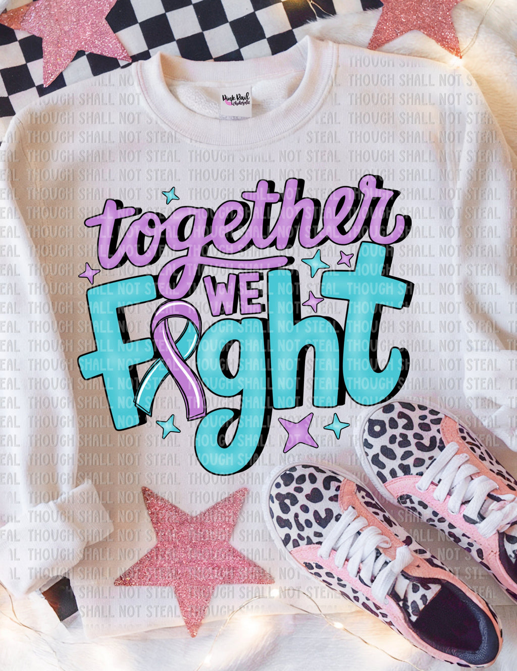 26-139 Teal and Purple - Together We Fight Completed Tee