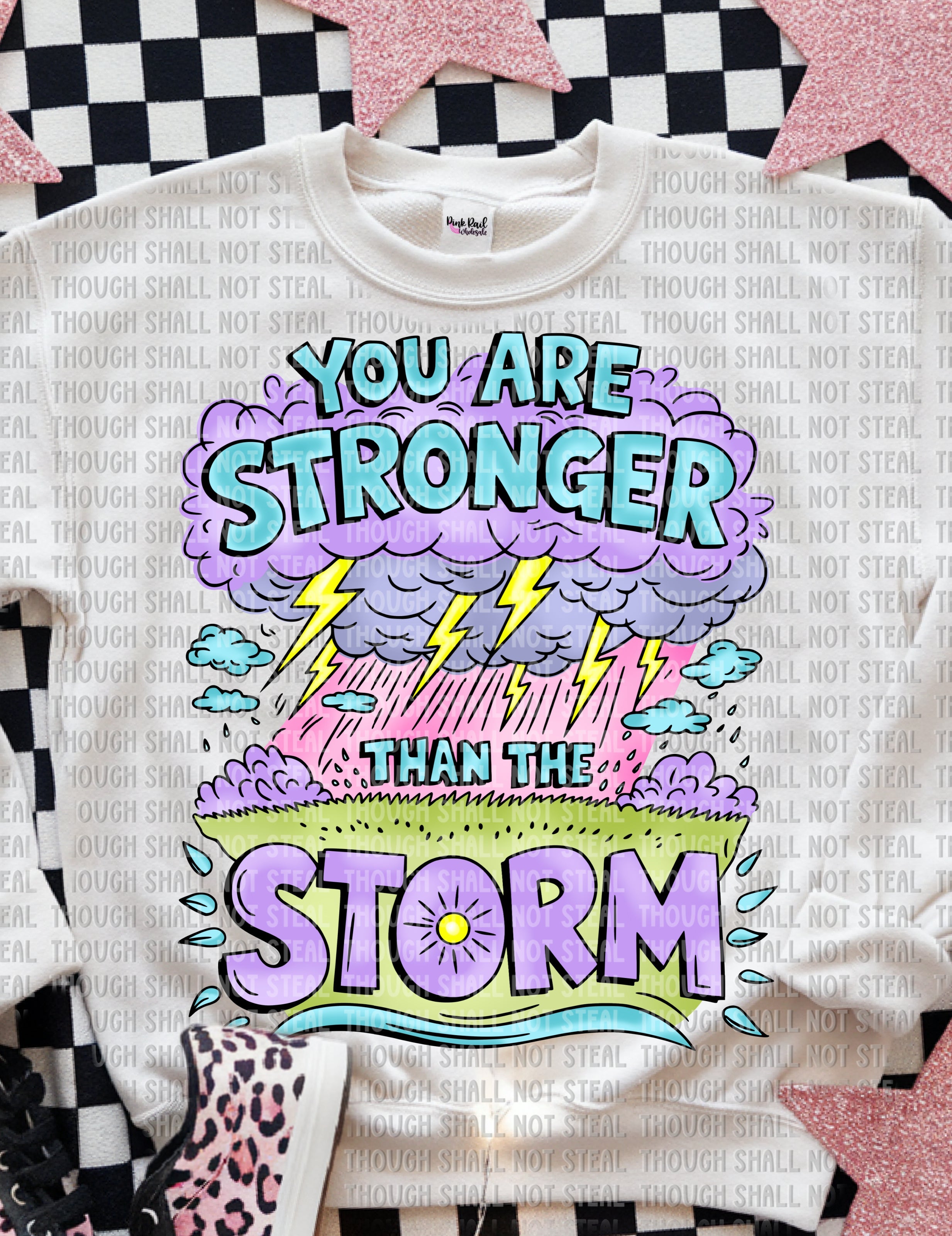 26-141 Stronger_than_the_storm_with_sparkles Completed Tee