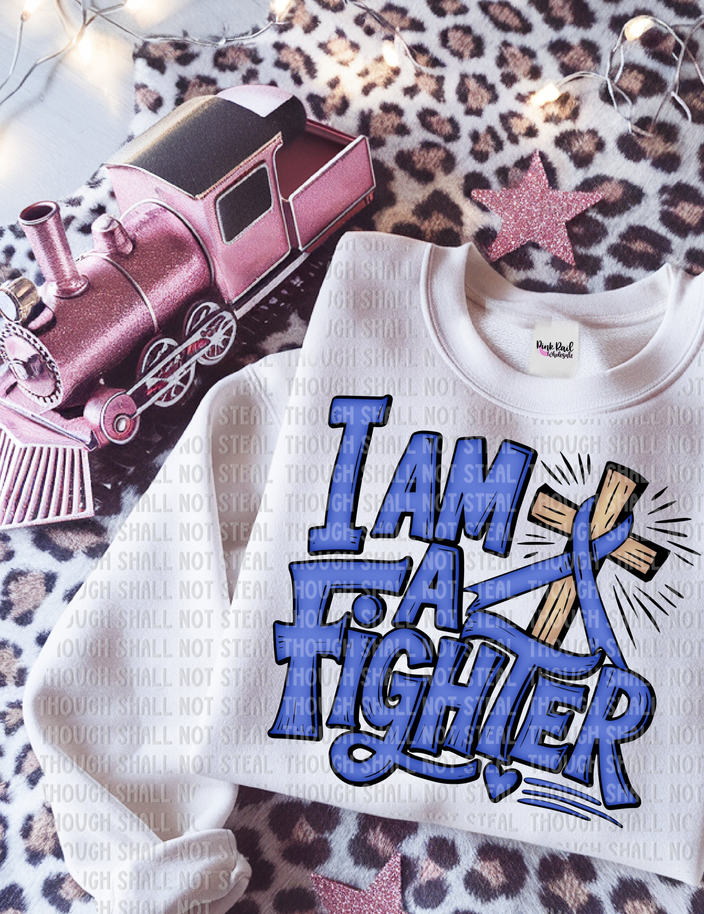 26-152 Dark Blue - I Am A Fighter DTF TRANSFER ONLY