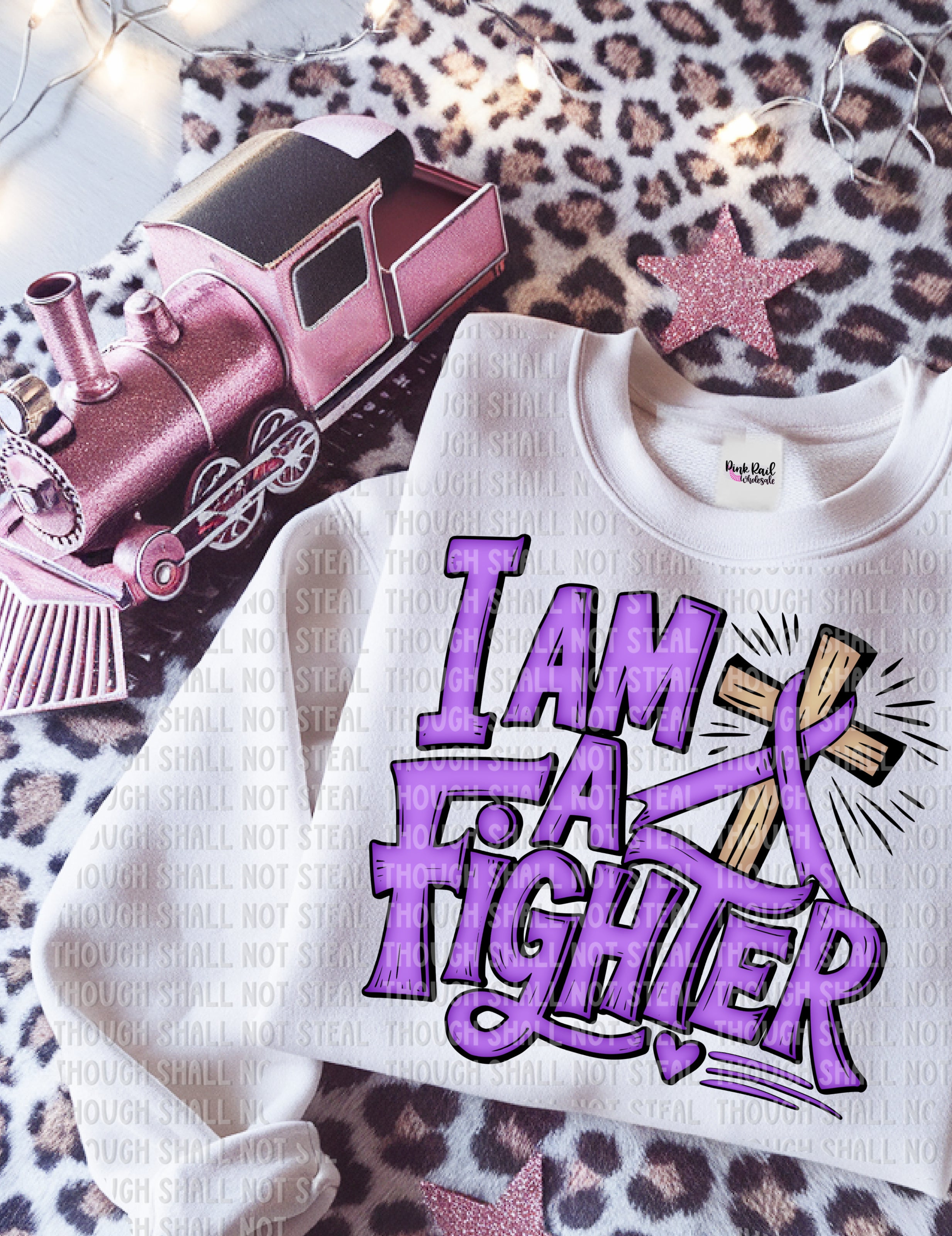 26-157 Purple - I Am A Fighter DTF TRANSFER ONLY