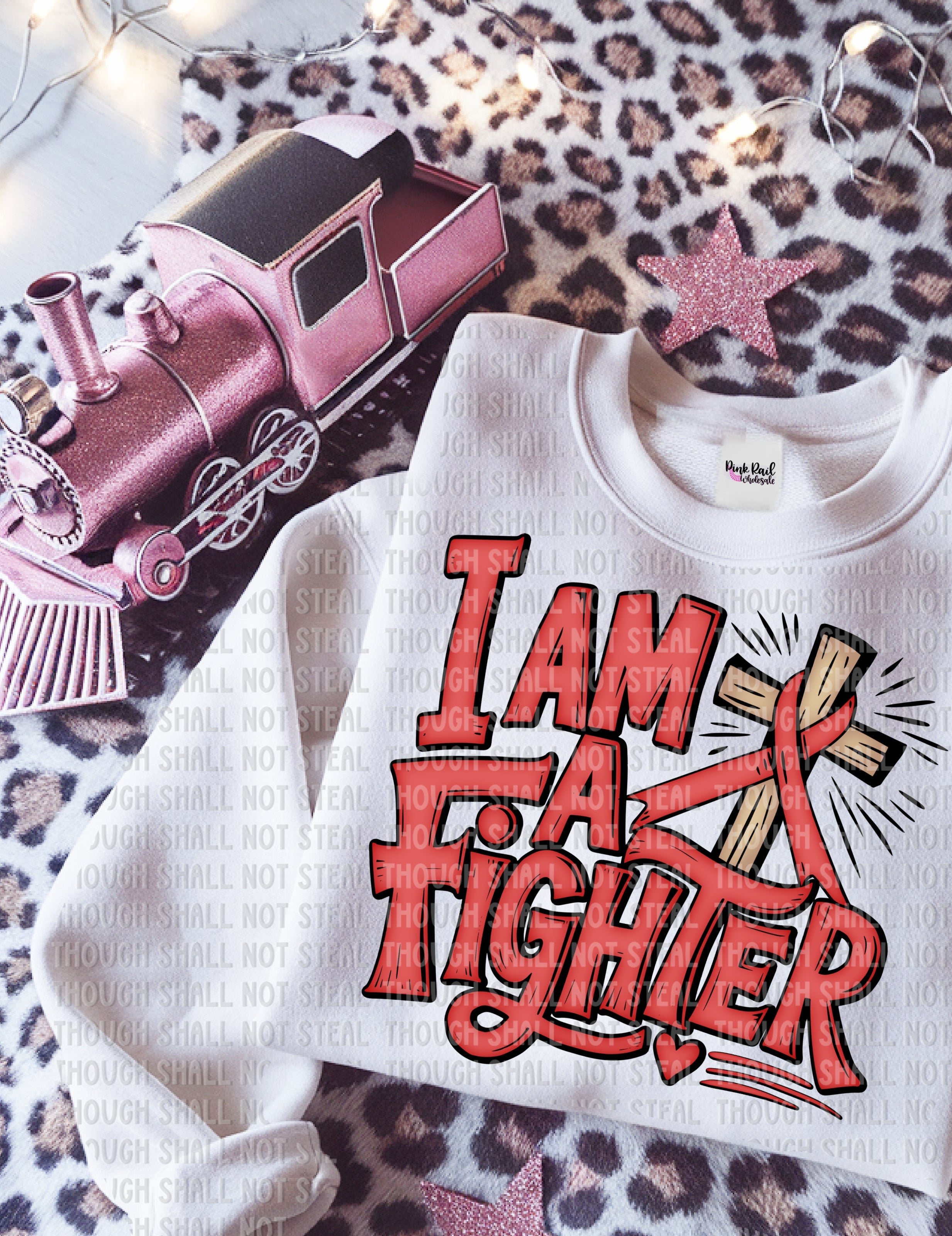 26-158 Red - I Am A Fighter Completed Tee