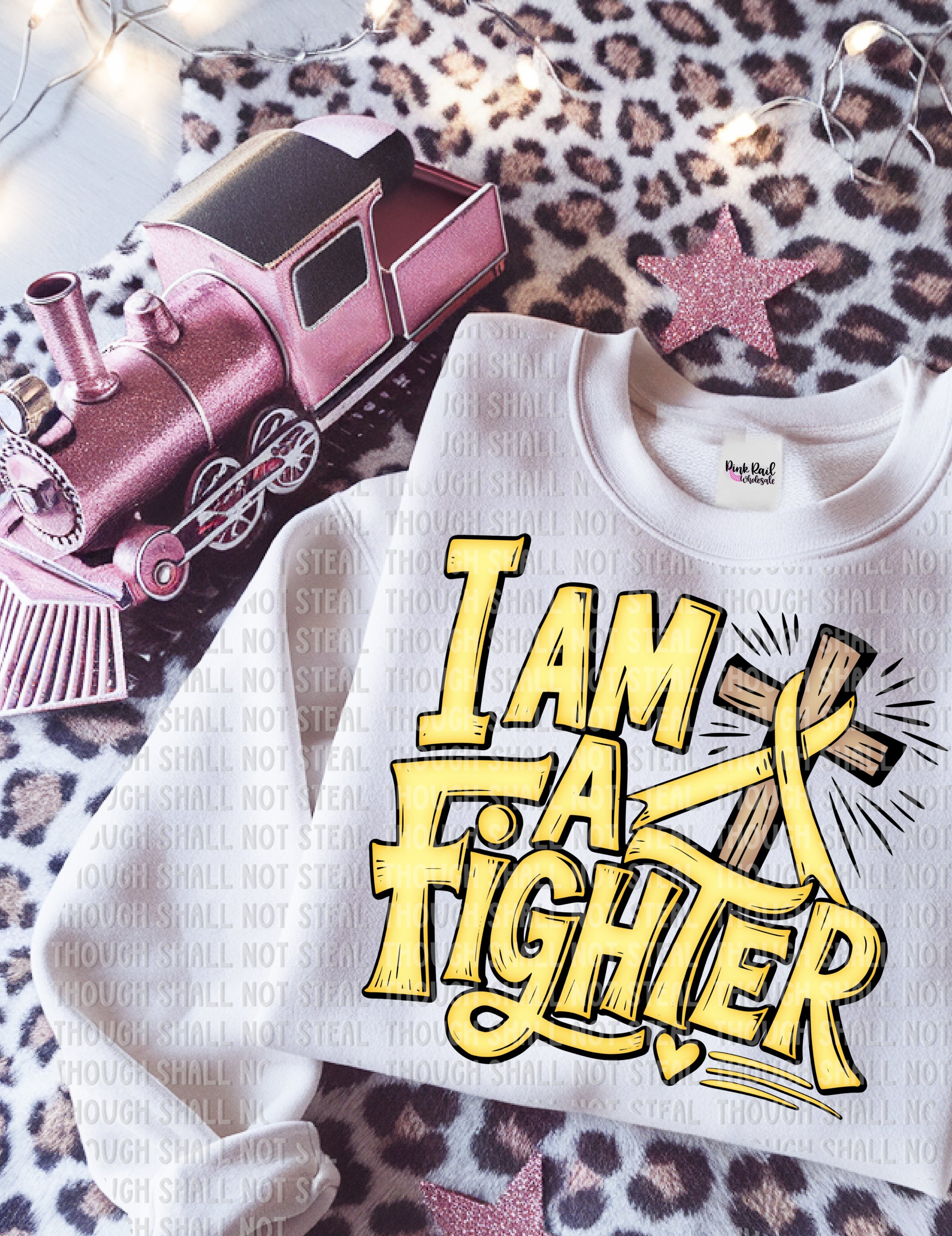 26-161 Yellow - I Am A Fighter Completed Tee