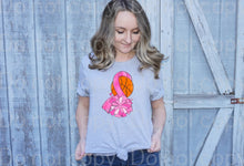 Load image into Gallery viewer, 45-59 Breast cancer ribbon basketball Completed Tee
