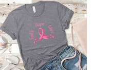 Load image into Gallery viewer, 45-80 Faith hope cure pink ribbon Breast Cancer Awareness Completed Tee
