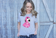 Load image into Gallery viewer, 45-98 Breast cancer ribbon soccer with pom poms Completed Tee
