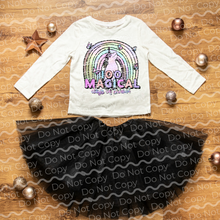 Load image into Gallery viewer, 27-29 100 Magical Days Of School Rainbow Unicorn Completed Tee
