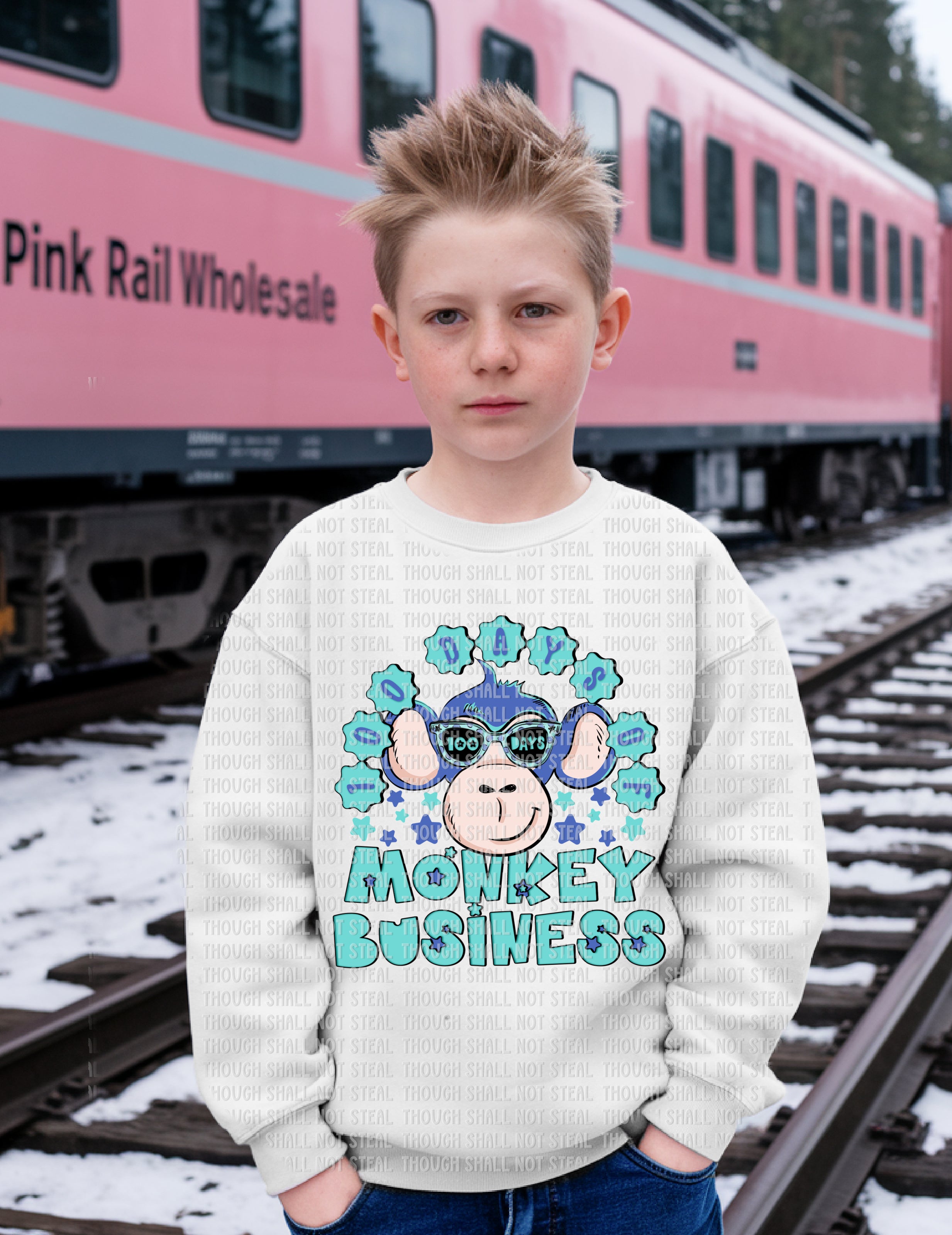 27-54 100 Days of Monkey Business DTF TRANSFER ONLY