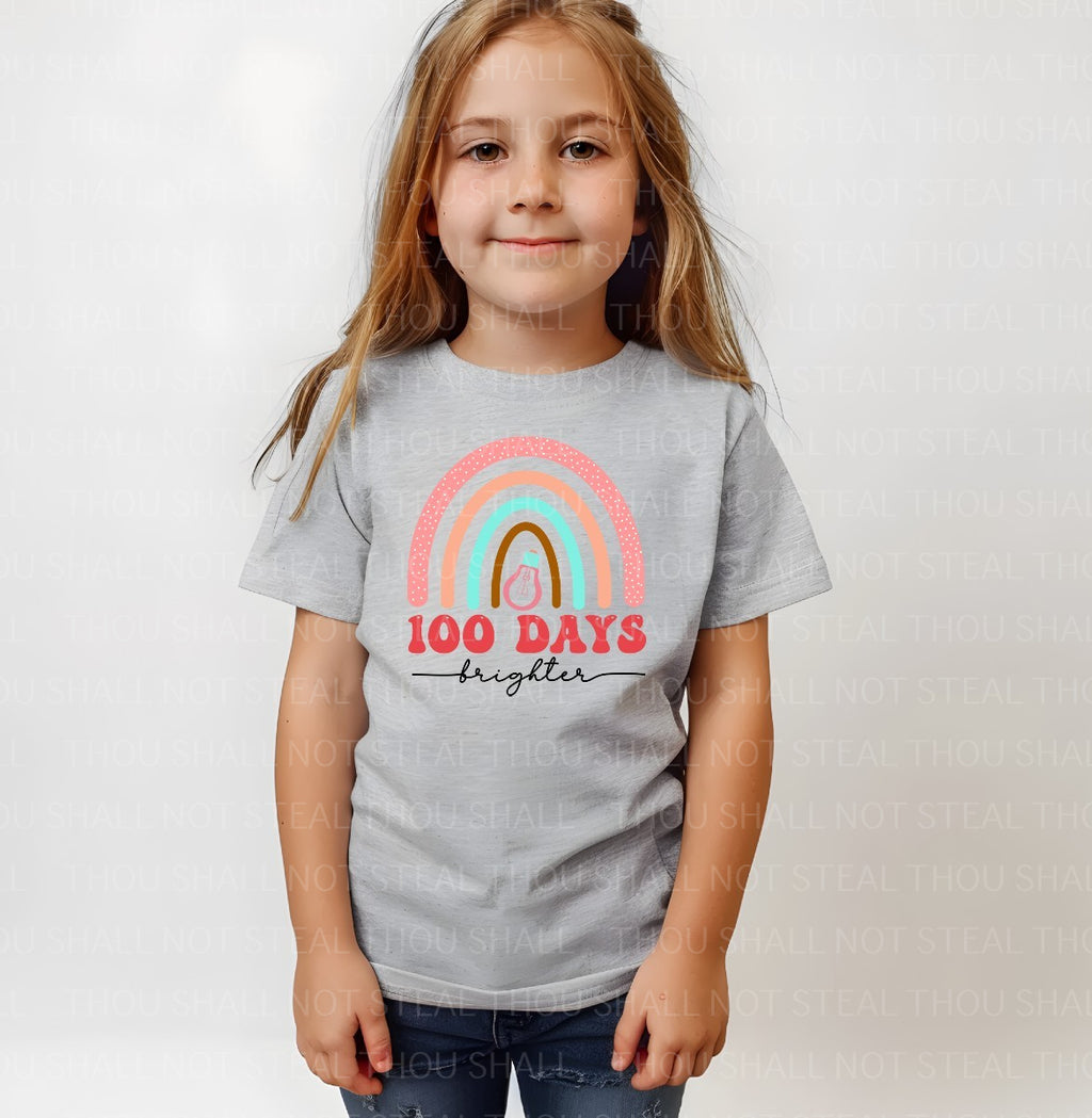 27-78 100 Days Brighter Rainbow Lightbulb Completed Tee