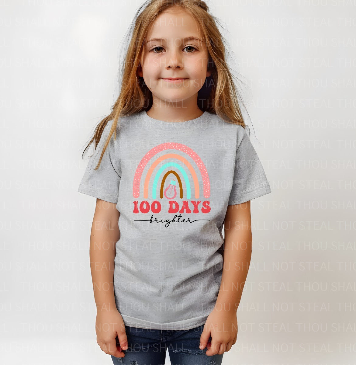 27-78 100 Days Brighter Rainbow Lightbulb DTF TRANSFER ONLY