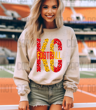 Load image into Gallery viewer, 30-216 Leopard KC Football Leopard Red &amp; Yellow PGB KC Completed Tee
