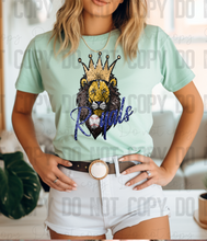 Load image into Gallery viewer, 30-226a Shimmer Faux Sequin baseball Lion Crown PGB KC Completed Tee
