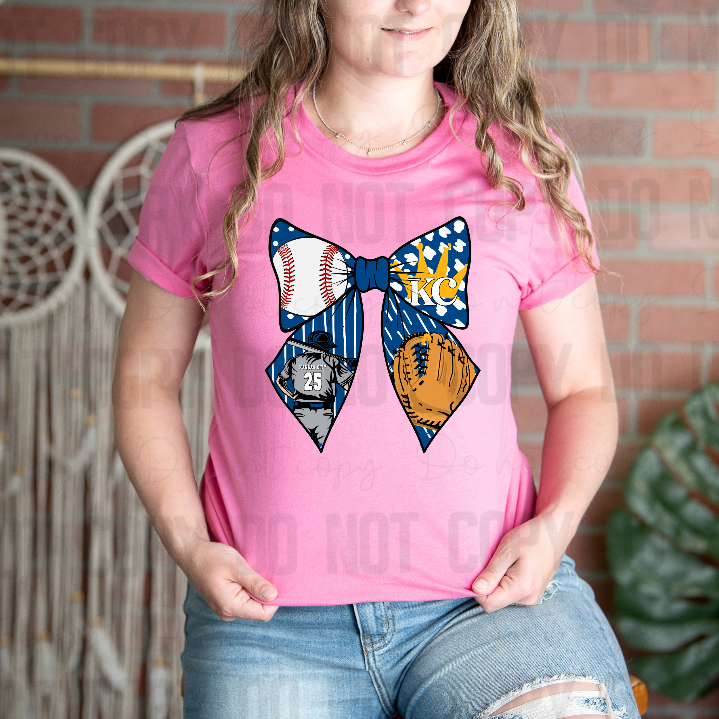 30-232 Kansas City Baseball Bow PGB KC Completed Tee