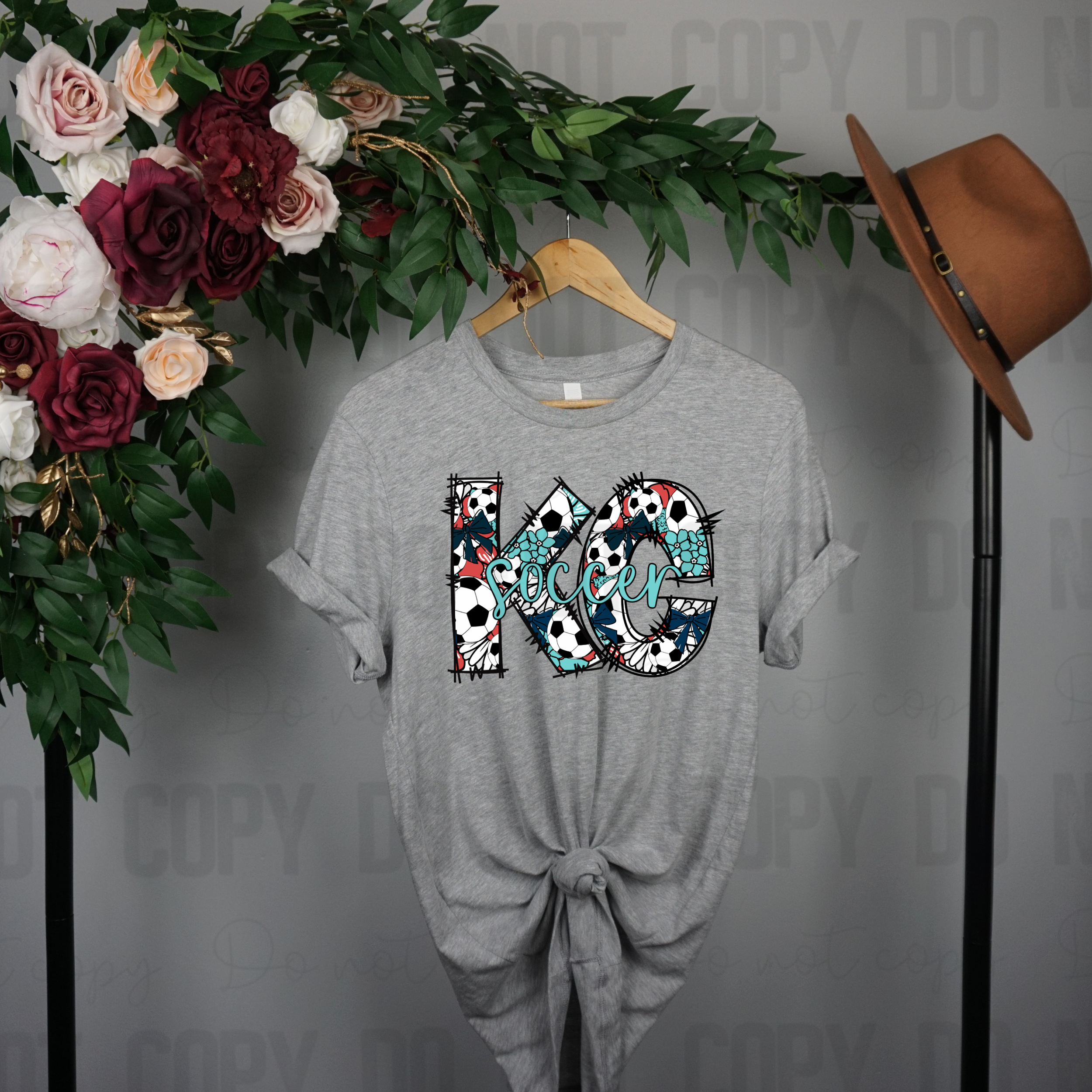 30-234 Kansas City Floral Soccer PGB KC Completed Tee