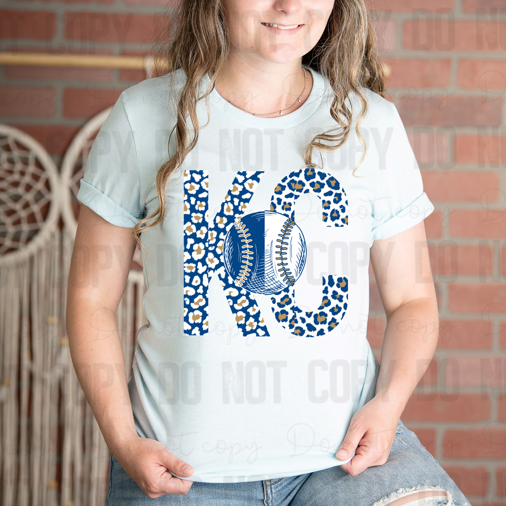 30-238 Kansas City Baseball Leopard KC PGB KC Completed Tee
