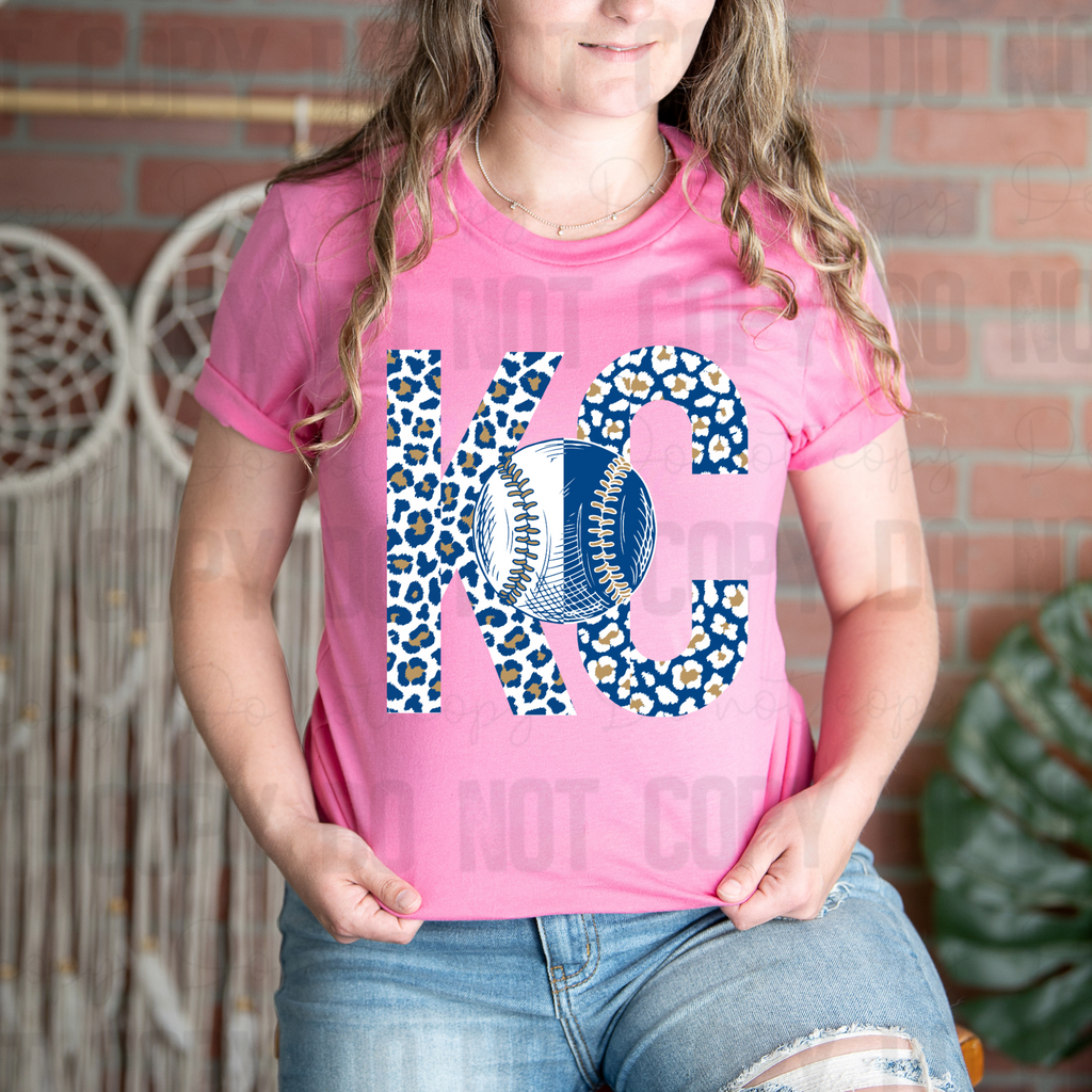 30-239 Kansas City Baseball Leopard KC PGB KC Completed Tee