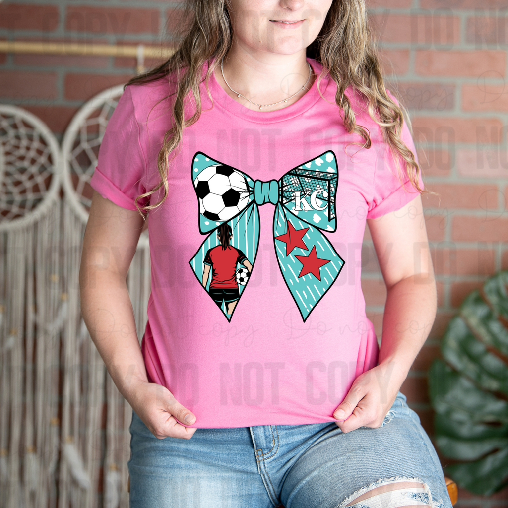 30-240 Kansas City Women's Soccer Bow KC PGB KC Completed Tee