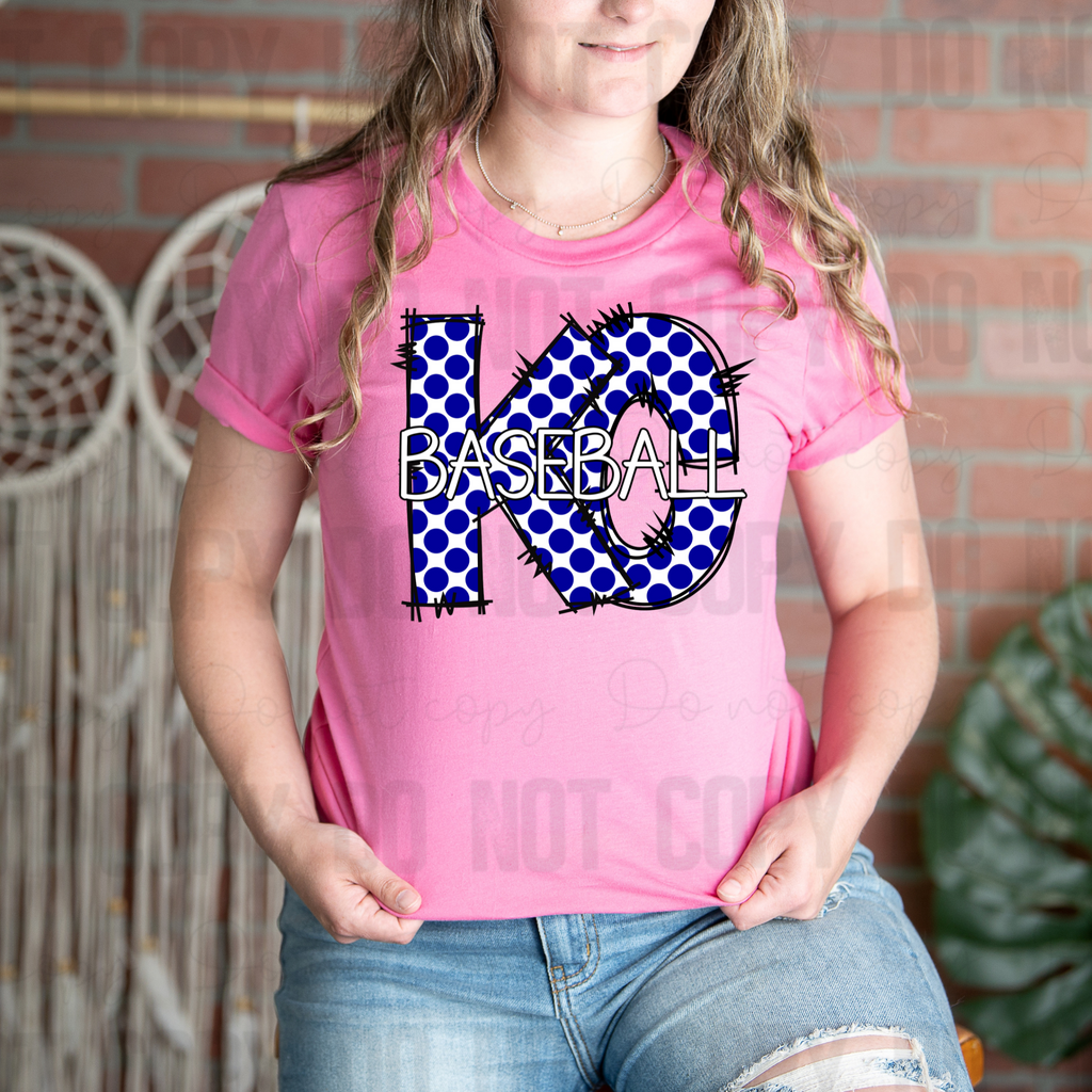 30-282 Kansas City Baseball Polkadot Completed Tee