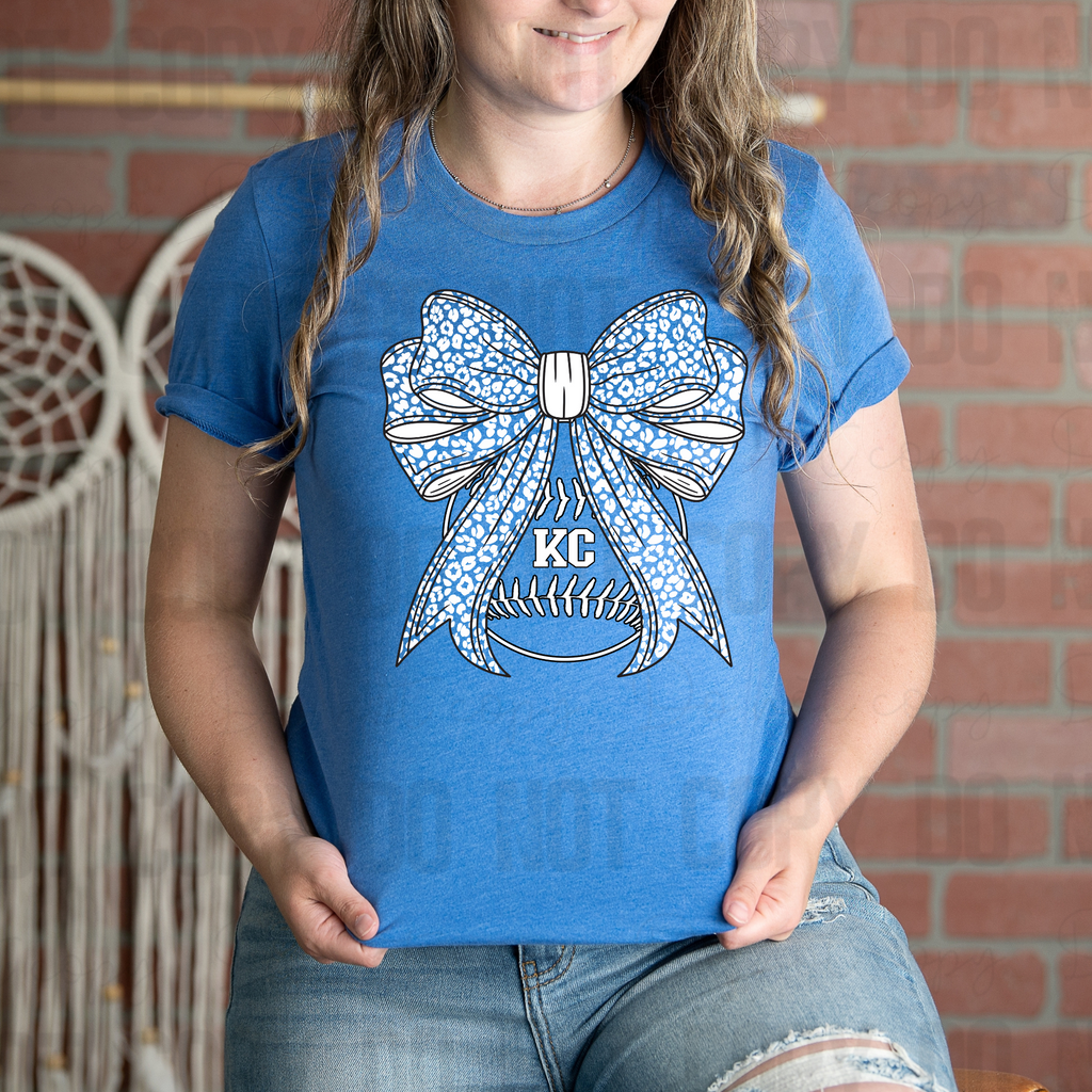 30-286 Kansas City Baseball Bow Completed Tee