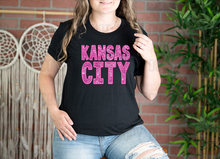 Load image into Gallery viewer, 30-28 Kansas City Embroidery Sequin Pink Completed Tee
