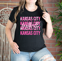 Load image into Gallery viewer, 30-32 Kansas City Football Leopard Pink Completed Tee
