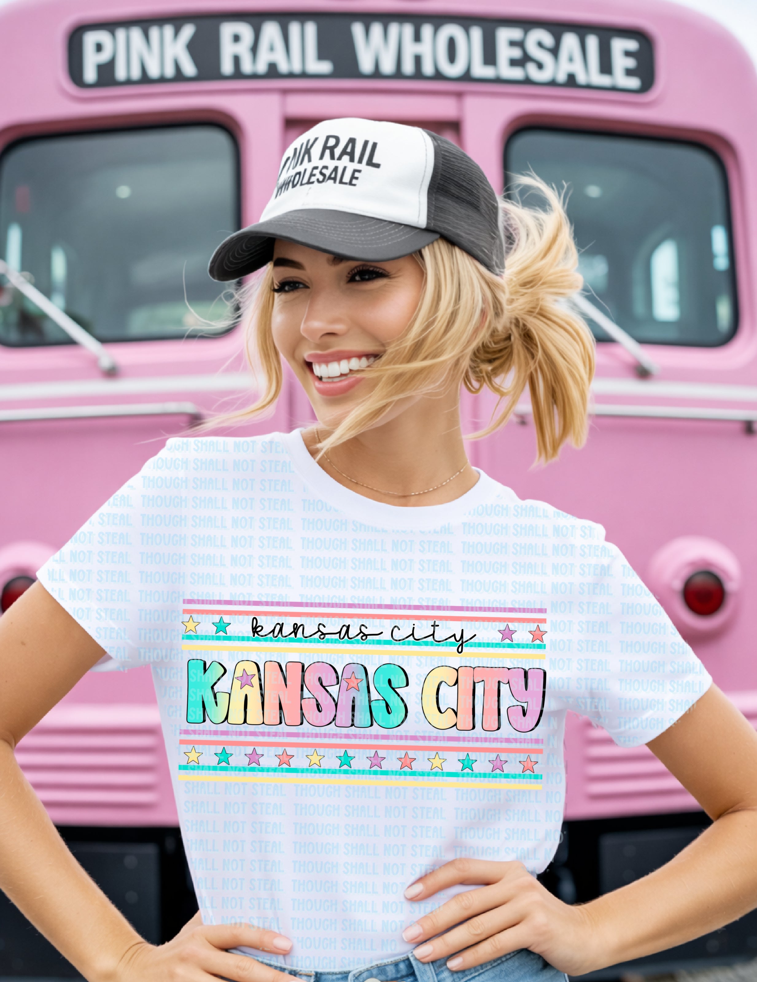 30-378 Kansas City - Pastel Stars DTF TRANSFER ONLY