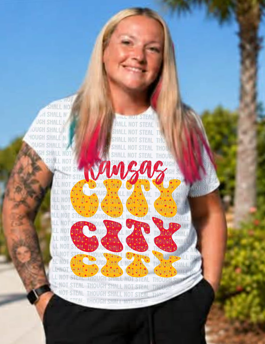 30-389 Kansas City - wavy text Completed Tee