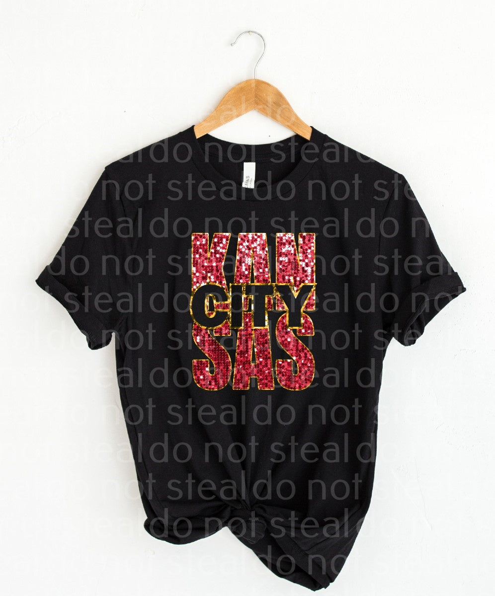 30-38 Kansas City Sequin DTF TRANSFER ONLY