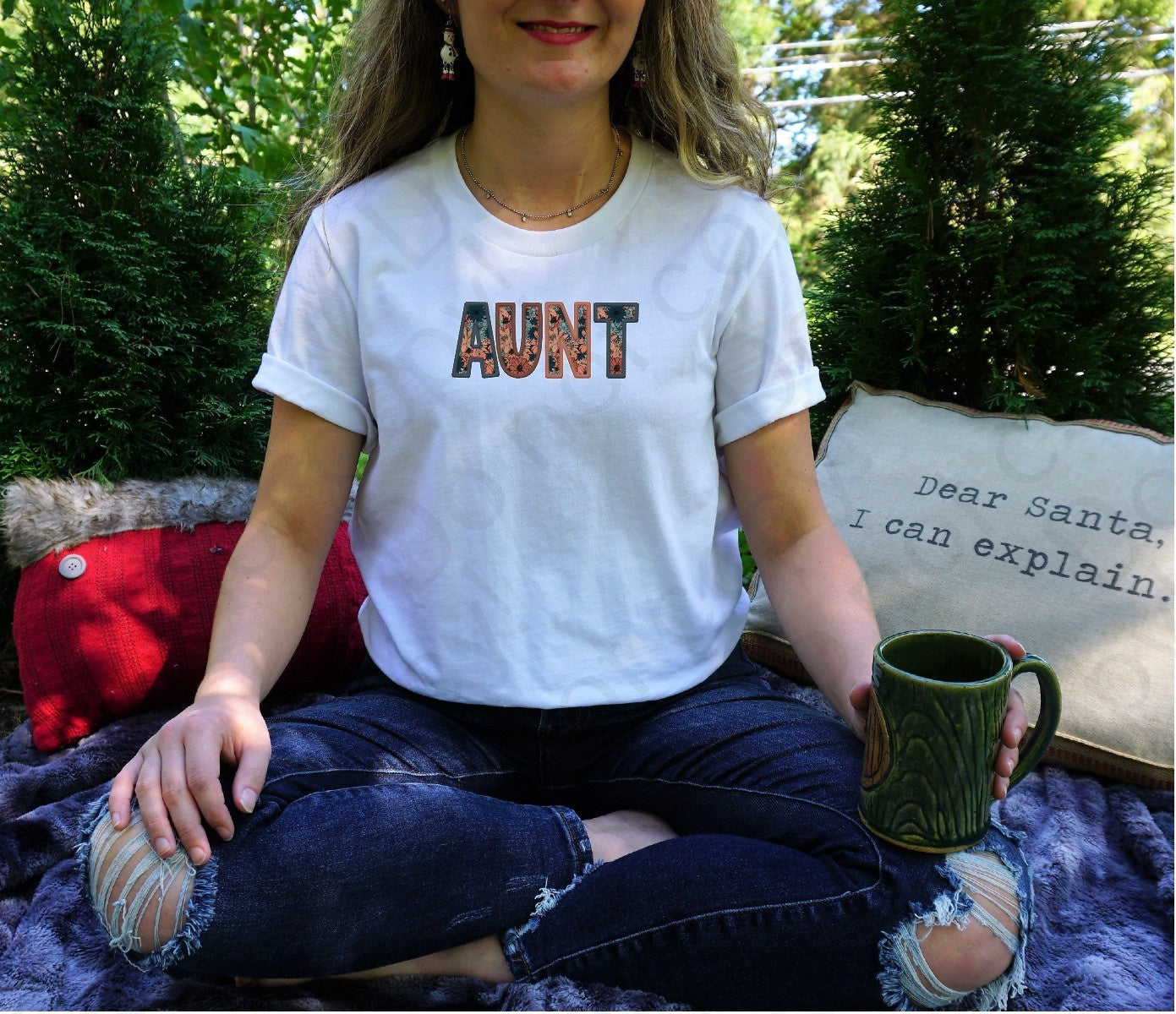 32-02 Aunt Dark Floral DTF TRANSFER ONLY