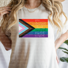 Load image into Gallery viewer, 33-12 Pride flag Completed Tee
