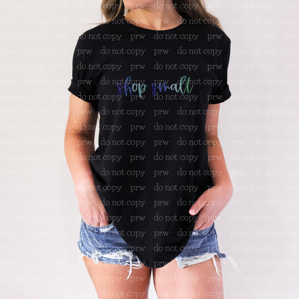 35-06 Shop small watercolor Completed Tee