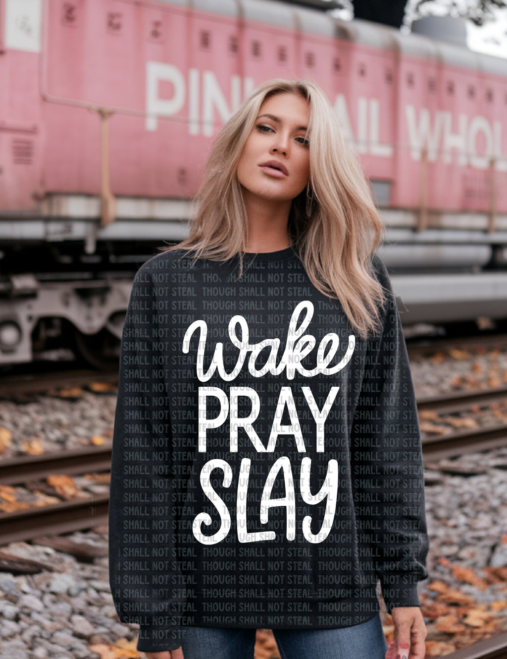 35-14 Wake Pray Slay Completed Tee