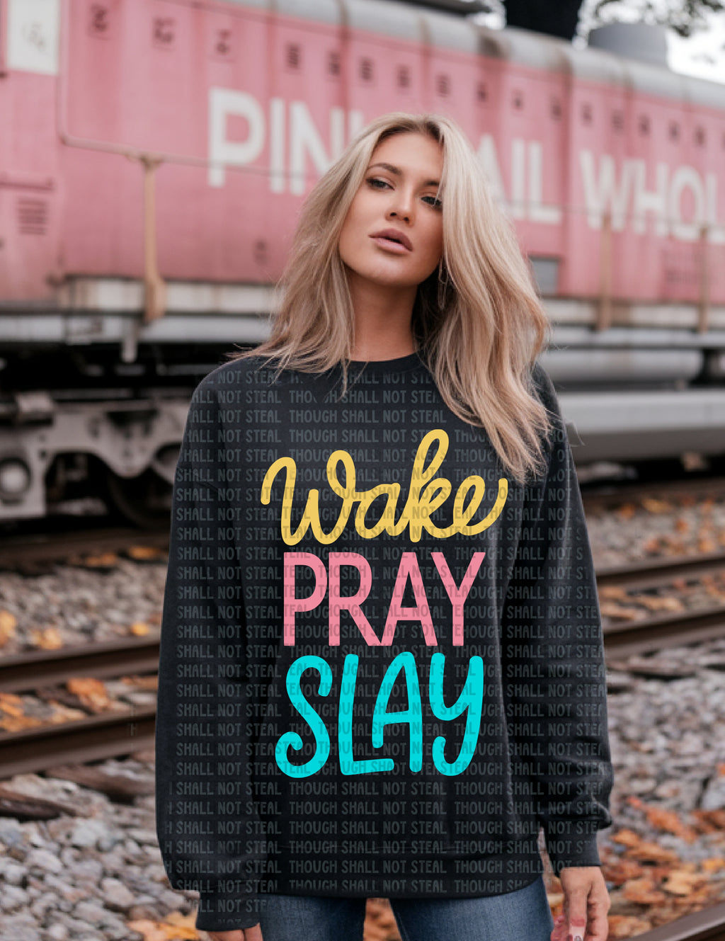 35-14 Wake Pray Slay Completed Tee