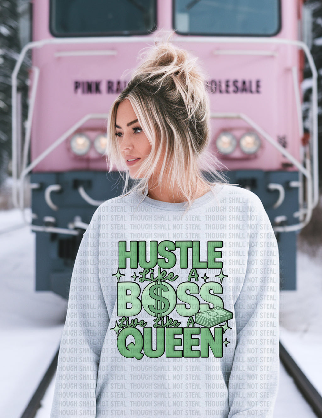 35-21 Hustle Like A Boss Live Like A Queen Completed Tee