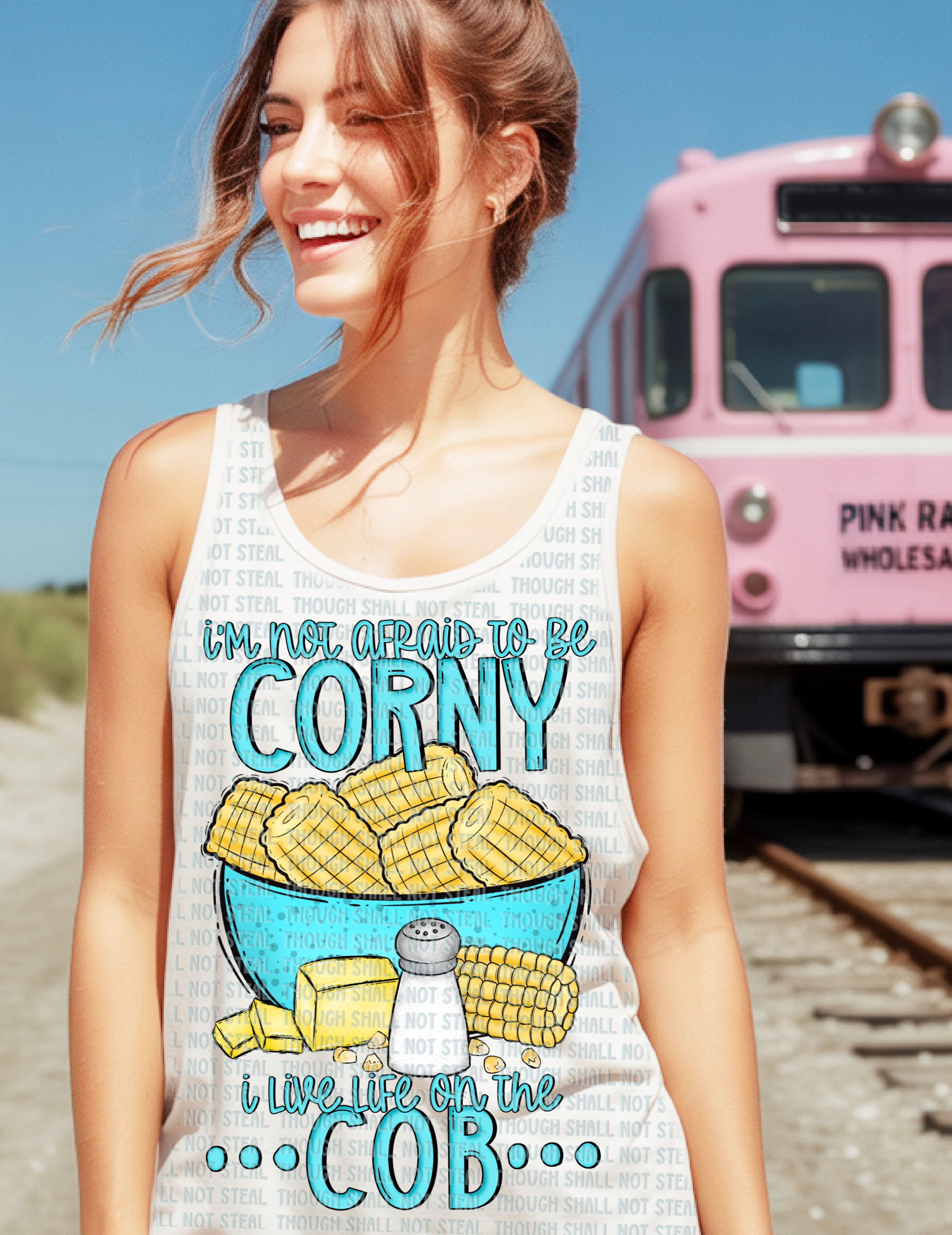 36-27 Not afraid to be Corny, I live life on the cob Completed Tee